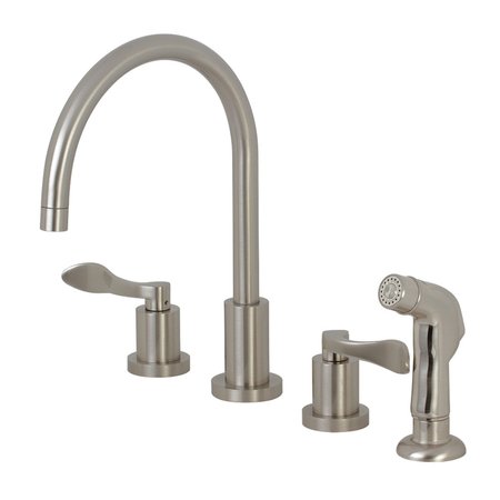 Kingston Brass KS8728DFL 8" to 16" Widespread Kitchen Faucet, Brushed Nickel KS8728DFL